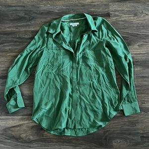 Green Silk Boden Blouse Size 8
